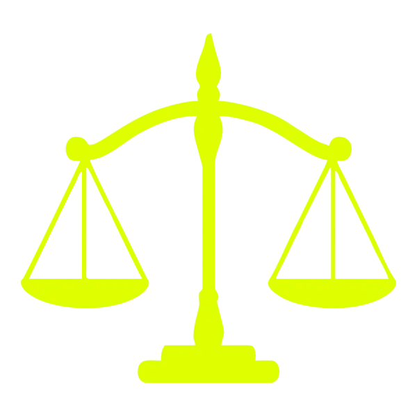 Logo with symbol of law and justice